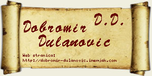 Dobromir Dulanović vizit kartica